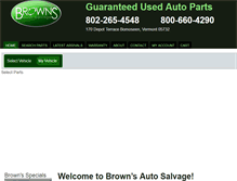 Tablet Screenshot of brownsautosalvage.com